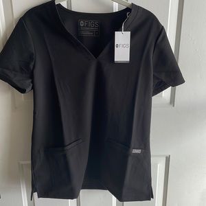 Figs Womens Black Casma Scrub Top